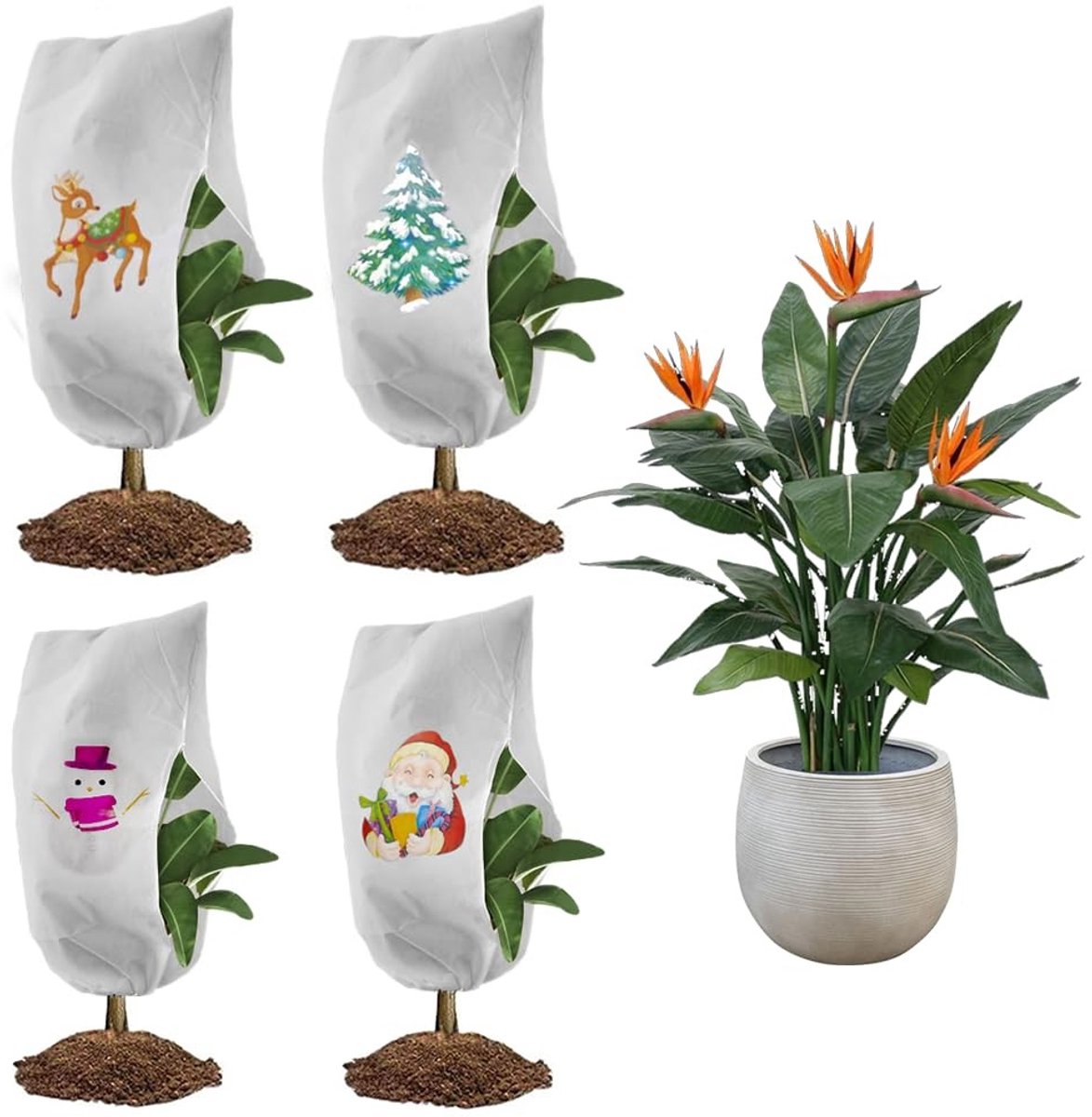 SolidKeus - Set van 4 Winterbeschermhoezen voor Planten