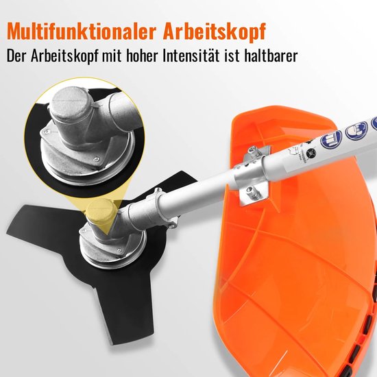 Archi Benzine Bosmaaier - Grastrimmer - Onkruidborstel - 52cc - 2500W - 2-Takt - 11.000 RPM - Met Zaagblad, Mes & Trimdraad - 3-in-1 — afbeelding 4