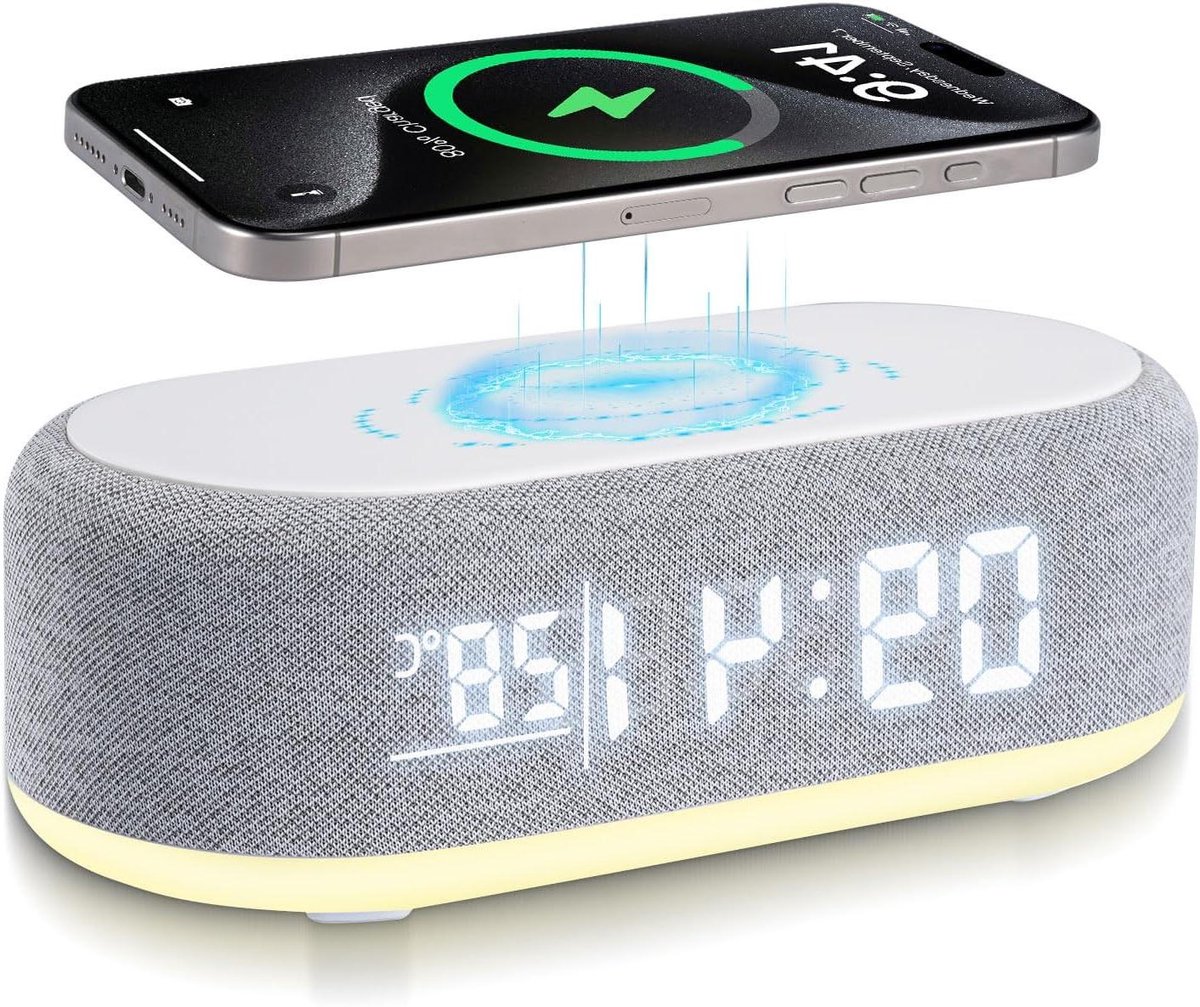 Digitale Wekker - Nachtlamp Oplader - Wakker Worden - 4-in-1 Functie - N.v.t. - Wit