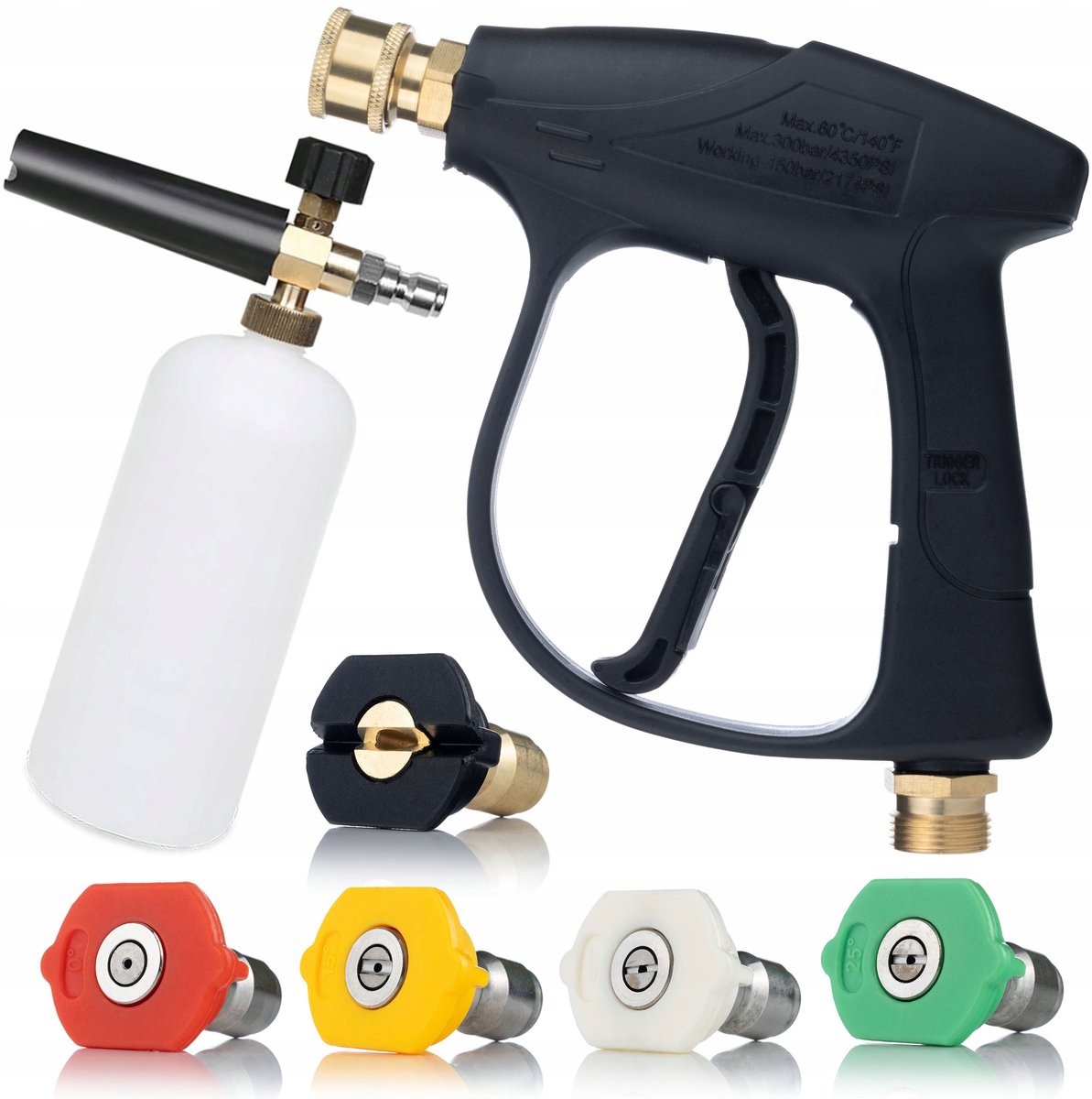 Rosfix Spuitpistool Set - 4350PSI 22mm Spuitpistool, 5 Spuitmondjes - Schuimpistool 1000ml