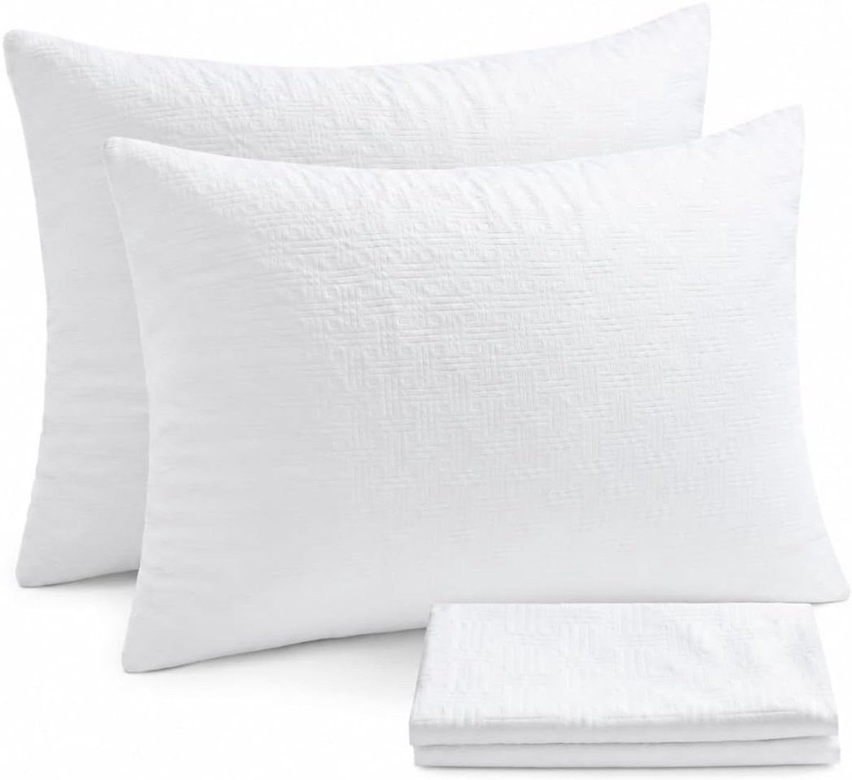 Set van 2 Kussenslopen 50 x 70 cm, Zacht, Duurzaam en Ademend, 100% Microfiber Kussenslopen in Wit