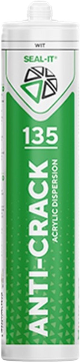 Seal-it 135 Anti-Crack acrylaatkit - 310 ml koker - wit - scheuroverbruggend voor schilder en afbouw