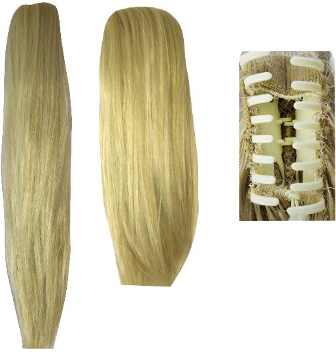 Merkloze Haarstukken 2-in-1: Vlecht & Paardenstaart - Blond