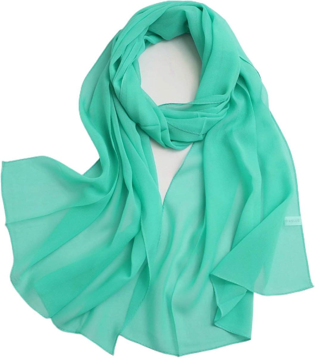 Dames effen kleur Georgette zijden sjaal stola