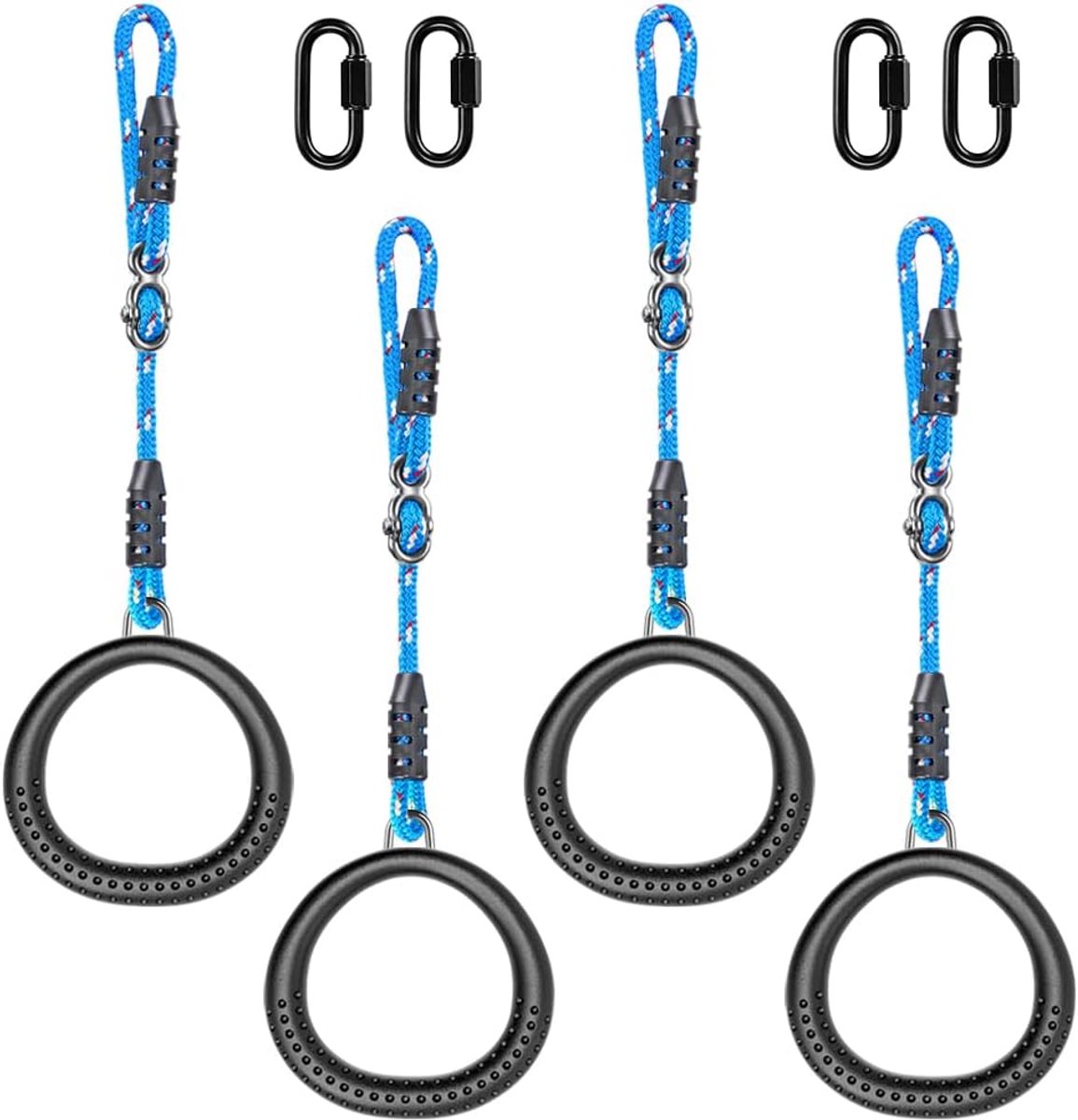 Ringen Outdoor Fitnessring - 4 stuks Turnringen voor kinderen, Calisthenics-uitrusting met touw en riemen, pull-up-trainingsringen voor de sportschool en thuisfitness