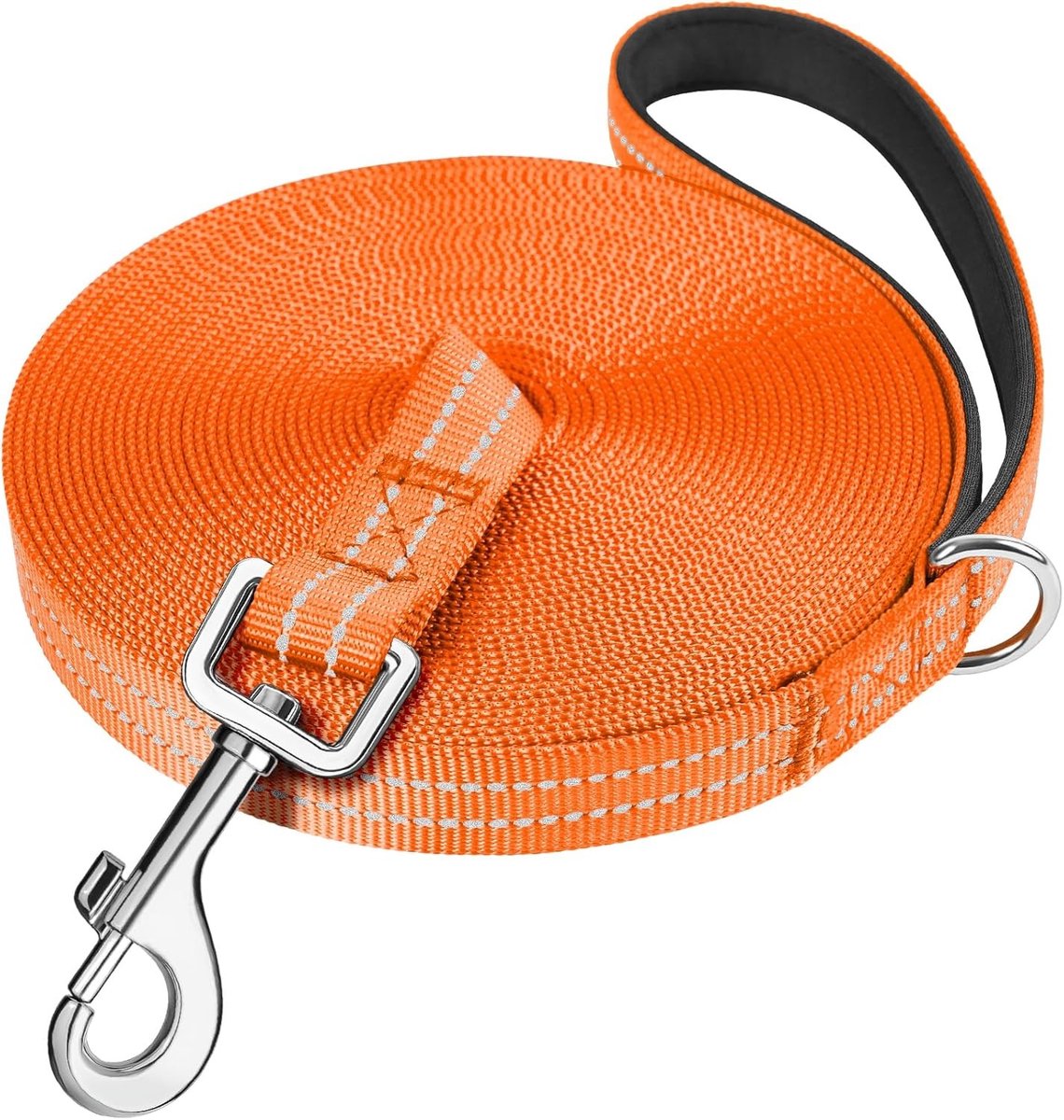 Sleeplijn voor Honden - Oranje - 3 m - Lichtgewicht Polyester Hondenriem met Reflectie - Voor Kleine en Grote Honden