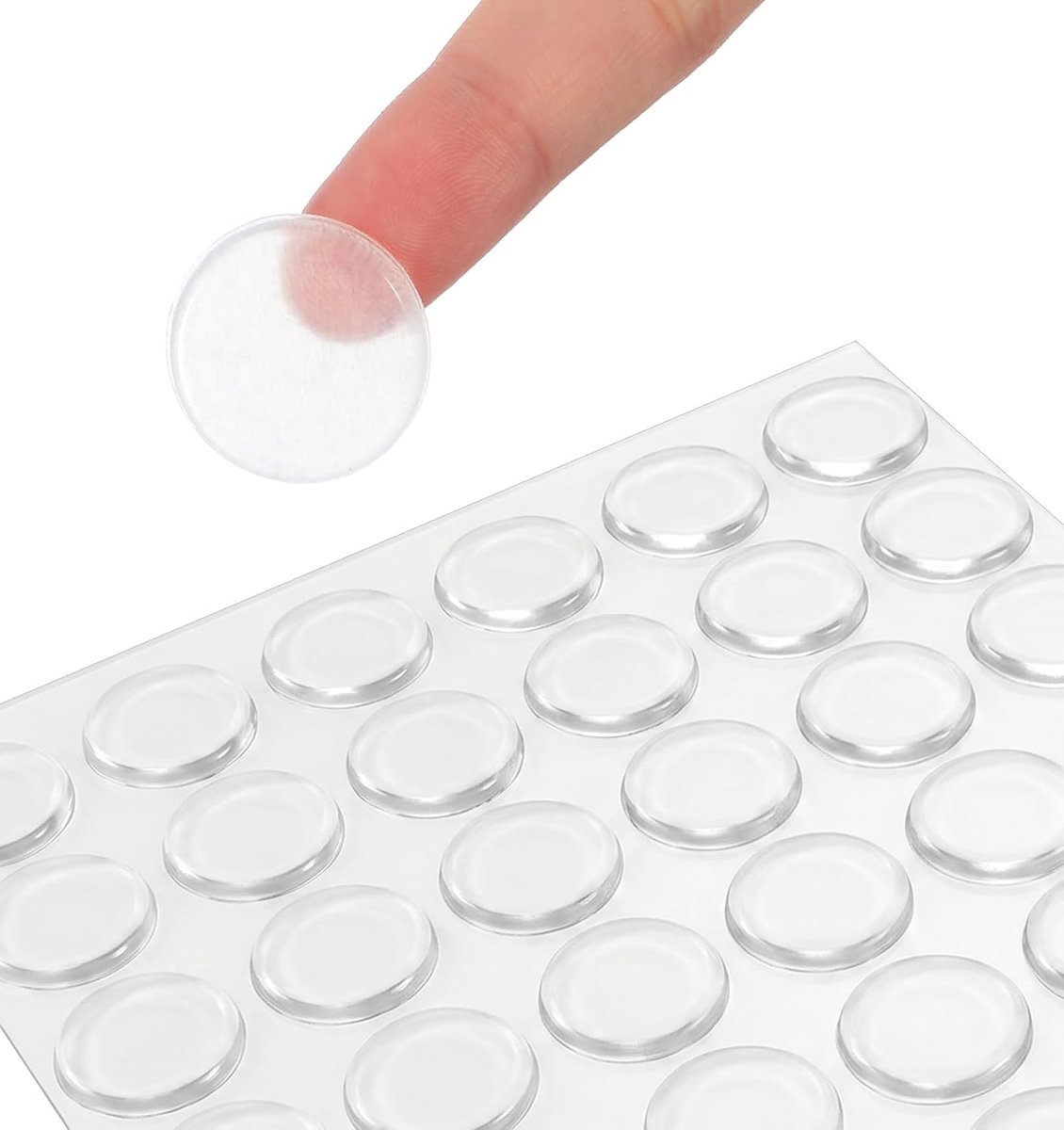 36 stuks rubberen noppen voor glasplaat, zelfklevende rubberen buffers, 20 mm x 5 mm, rond, voor muur, meubels en glas, geluidsdempende aanslagbuffer en wandbescherming