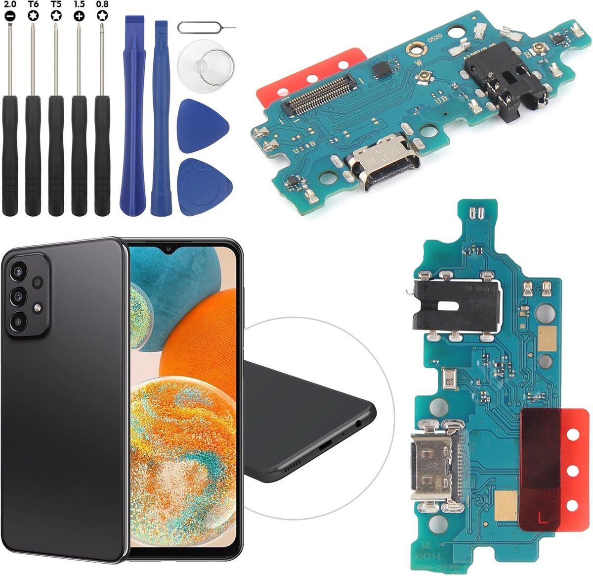 Oplaadaansluiting compatibel met Samsung Galaxy A23 5G SM-A236B USB dockconnector voor Samsung Galaxy A23 5G SM-A236B flexibele kabel oplaadpoort oplaadpoort vervanging