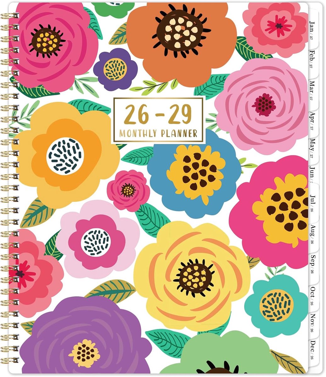 Maandplanner/kalender 2024-2027 - juli 2024 - juni 2027, maandelijkse planner voor 3 jaar, 9 x 11 inch, 2024-2027 maandplanner met 36 maanden + tabbladen + dubbelzijdig vak + flexibele hoes -