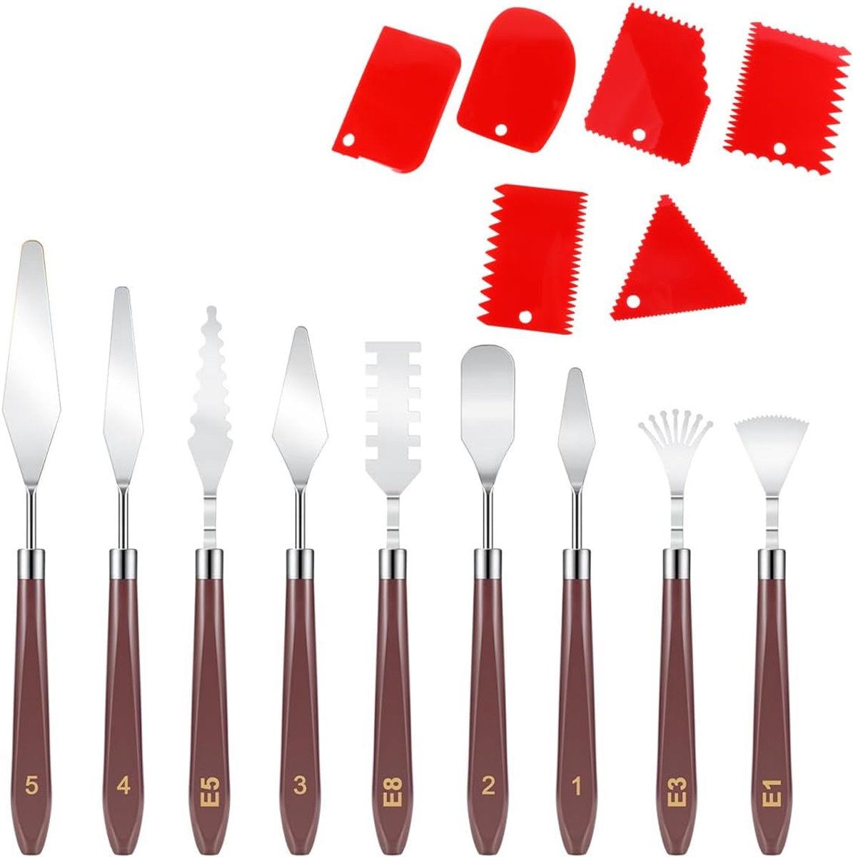 Paletmessen, 6 stuks schraapmessen, verfgereedschap, spatelset, voor olieverf, rotsschilderen, aquarel