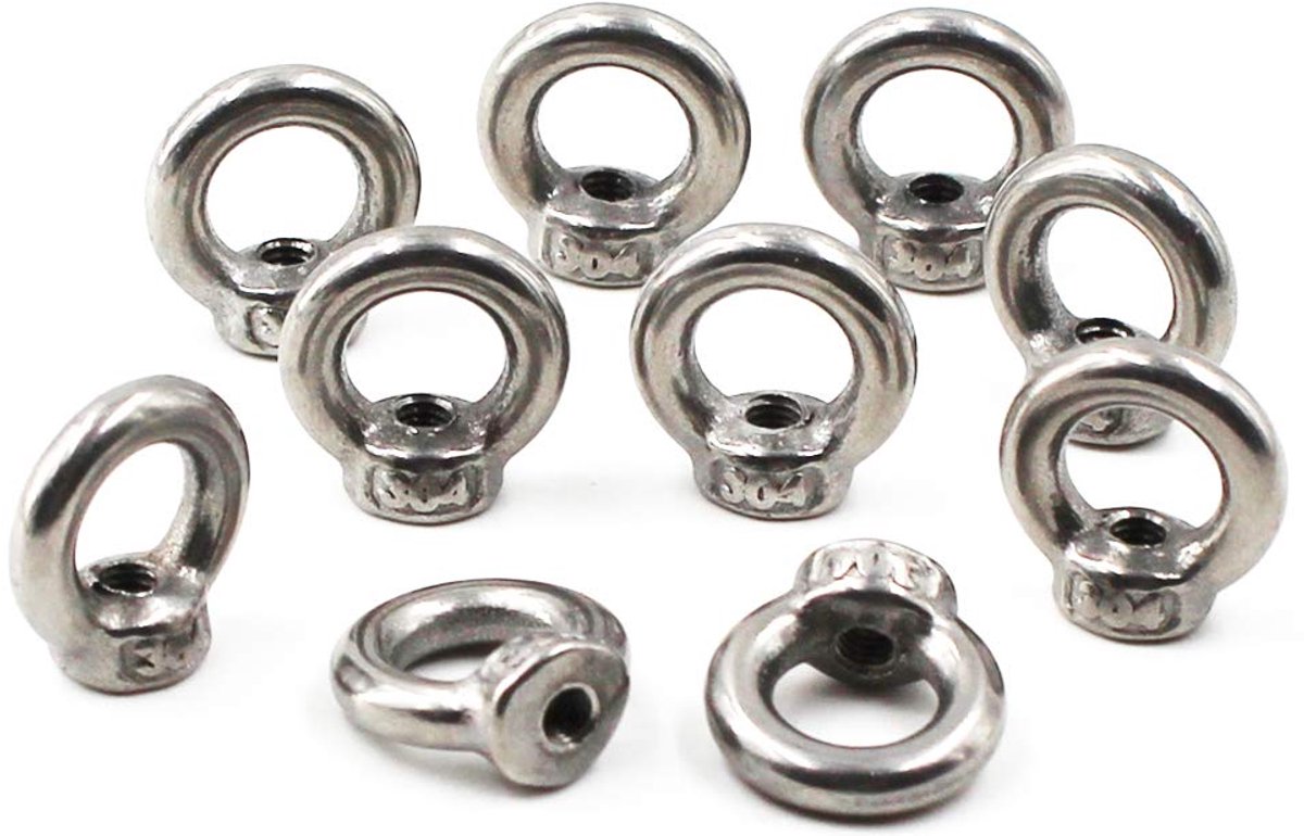 Ringvorm liftende oogmoer 304 roestvrij staal schroefdraad moer bevestigingsmiddel-20 Pack