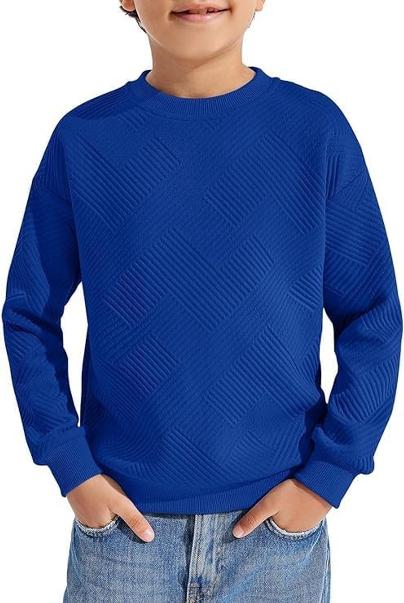 Jongens shirt met lange mouwen kinderen ronde hals sweatshirt effen trui lange mouwen T-shirt basic top