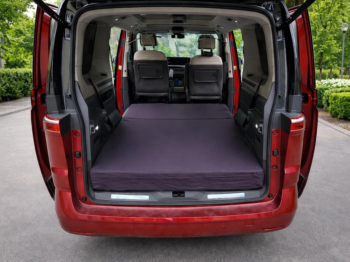 VW T7 Matras 120 x 190 x 12 cm, opvouwbaar automatmatras, handgemaakt in Beieren, orthopedisch koudschuim, overtrek van 100% katoen, slaapcomfort voor camper