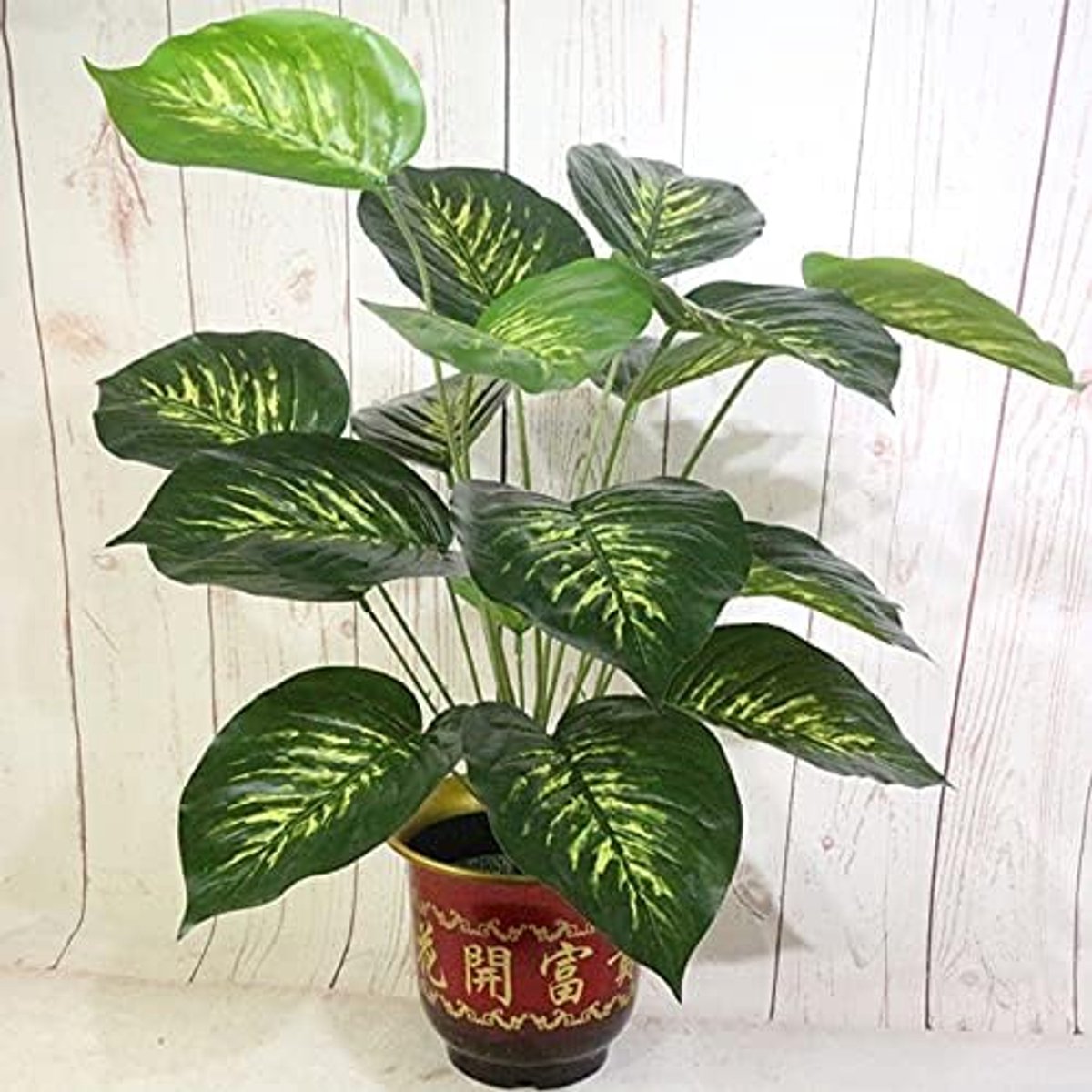 70 cm tropische kunstmatige planten nep monstera hoge grond ingemaakte boom 18 hoofden boom takken plastic bladeren for thuiskantoor decor Kunstplant (Color : E Without pot)