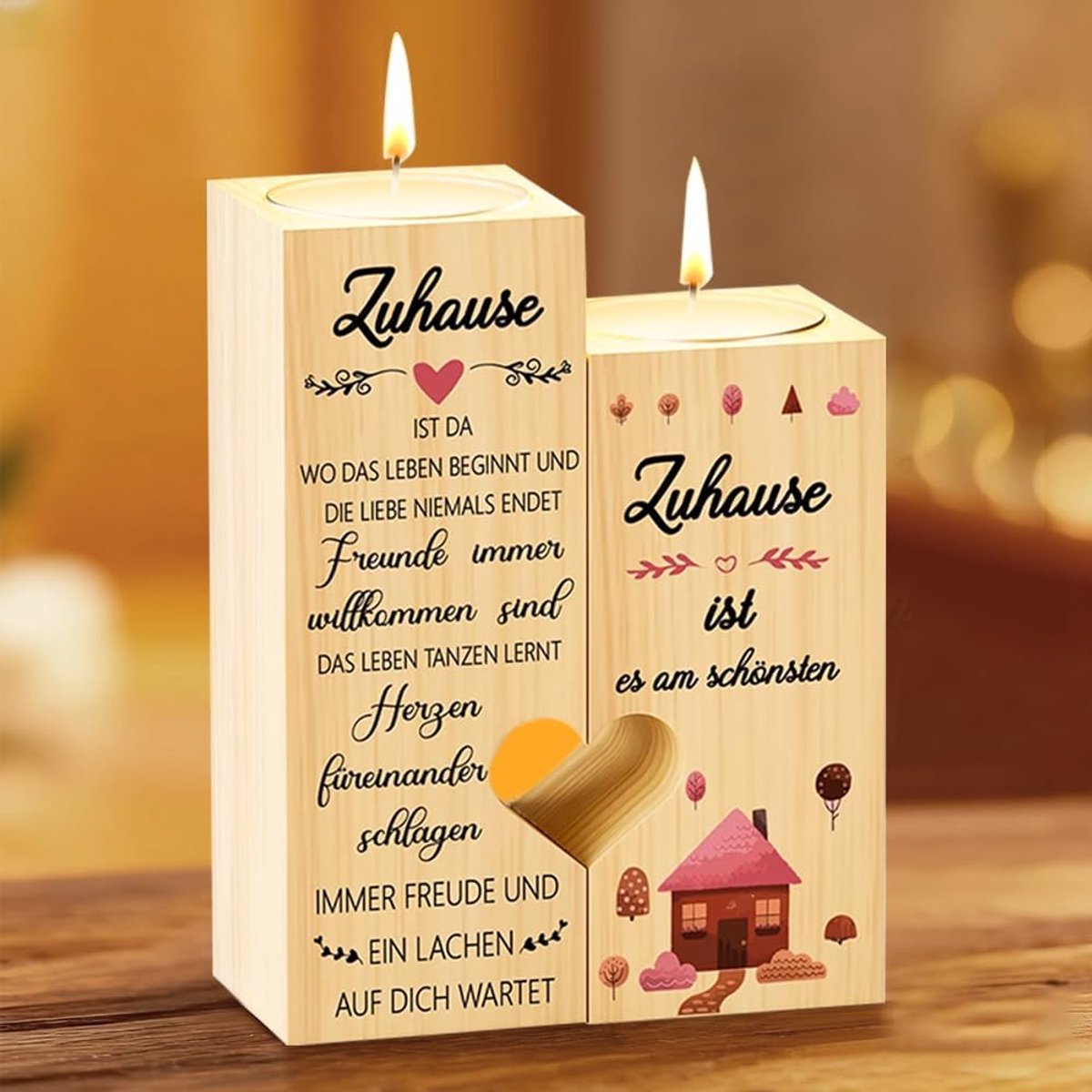Kaarsenhouder in hartvorm, cadeau voor vriendin, kandelaar, cadeau voor zus, verjaardag, kandelaar, hart, cadeau voor moeder, housewarming cadeau voor moeder en vrouw