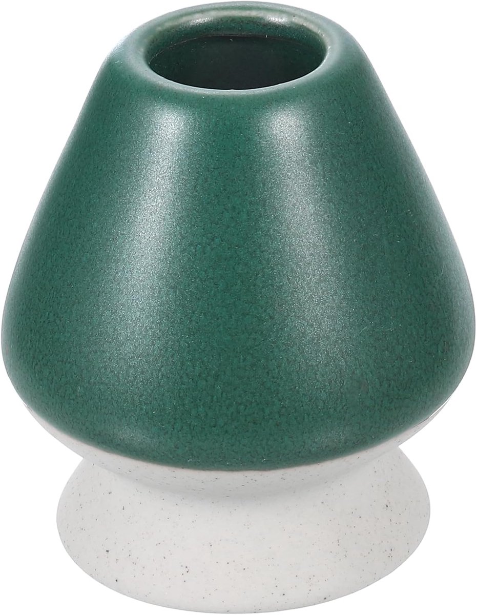 Chasen Houder keramiek 66 mm matcha gardehouder theeset garde standaard traditionele thee-chase houder set accessoires voor theegustation, donkergroen