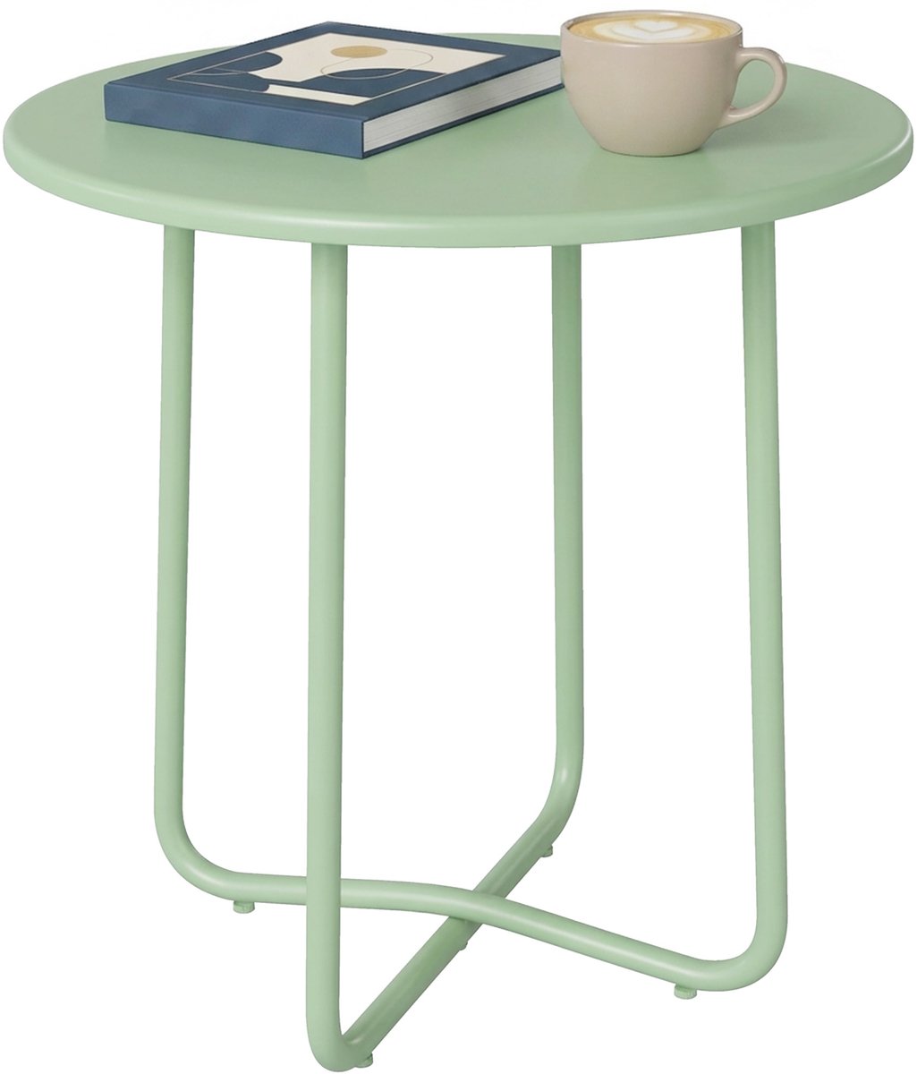 Table d'appoint d'extérieur, petite table de balcon, table de jardin ronde - 48 cm - verte