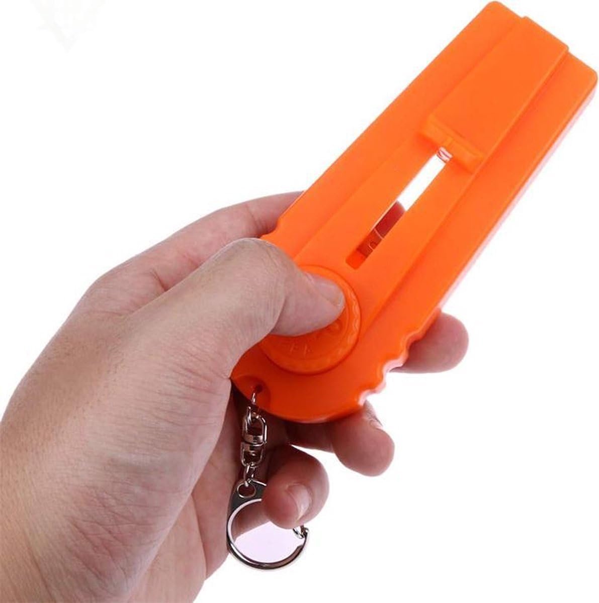 Okado Bierdop Schieter Oranje – Flesopener met Dopjeslauncher en Sleutelring – Compacte Bieropener voor Feestjes, Barbecue en Cadeau