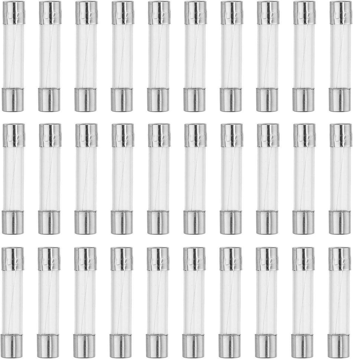 30 stuks fijne zekeringen 1 A zekeringen 250 V glaszekeringen snelle auto glazen buiszekeringen kit 6 x 30 mm