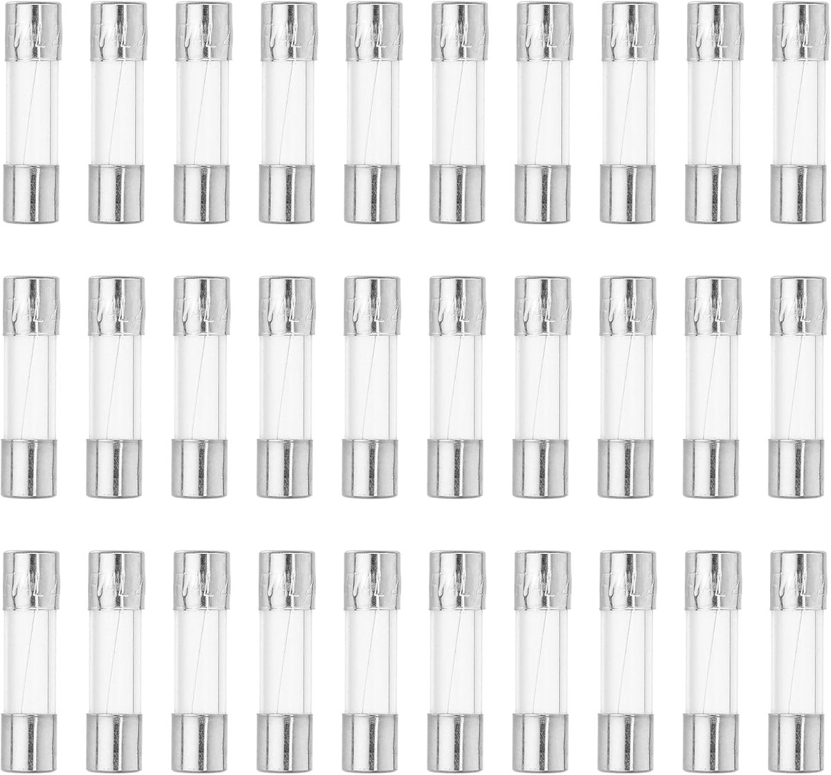 30 stuks fijne zekeringen 7 A zekeringen 250 V glaszekering glasbuiszekering snelle glaszekering kit 5 x 20 mm