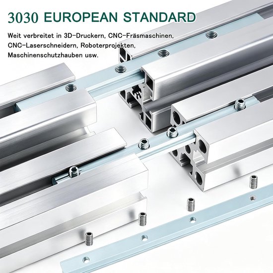 8 stuks afstandverbinders, 30 x 30, afstandverbinders, profielverbinder, aluminium profielverbinder, profielconnector, groef, koolstofstalen profielconnector voor T-groef uit de serie — afbeelding 5