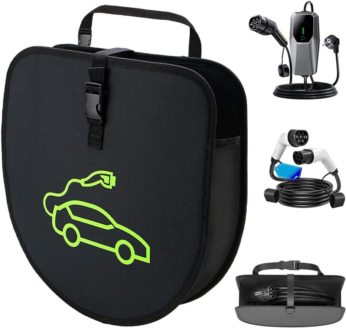 Tas elektrische auto, hangende opbergtas voor type 2 type 1, opbergtas voor elektrische autolader, draagbare EV-kabeltas, organizer voor alle kabels en autoaccessoires