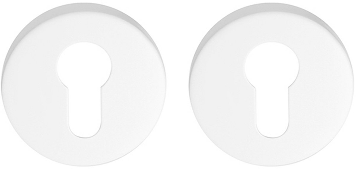 Cilinderrozet rond 54,8x8,8 mm mat wit PVD gecoat