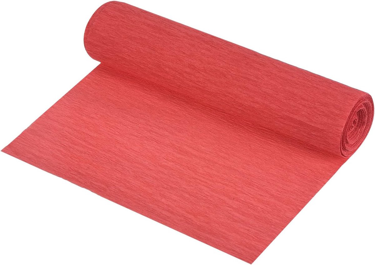 Rol crêpepapier, decoratie, 20 m lang, 14 cm breed voor huwelijksceremonie, verschillende festivals, decoratie, lichtgevend rood