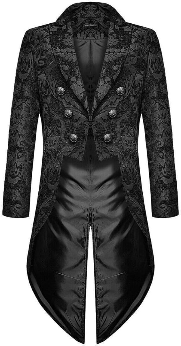 Middeleeuwse gothic-jas voor heren, steampunk-stijl, Halloween-uniform