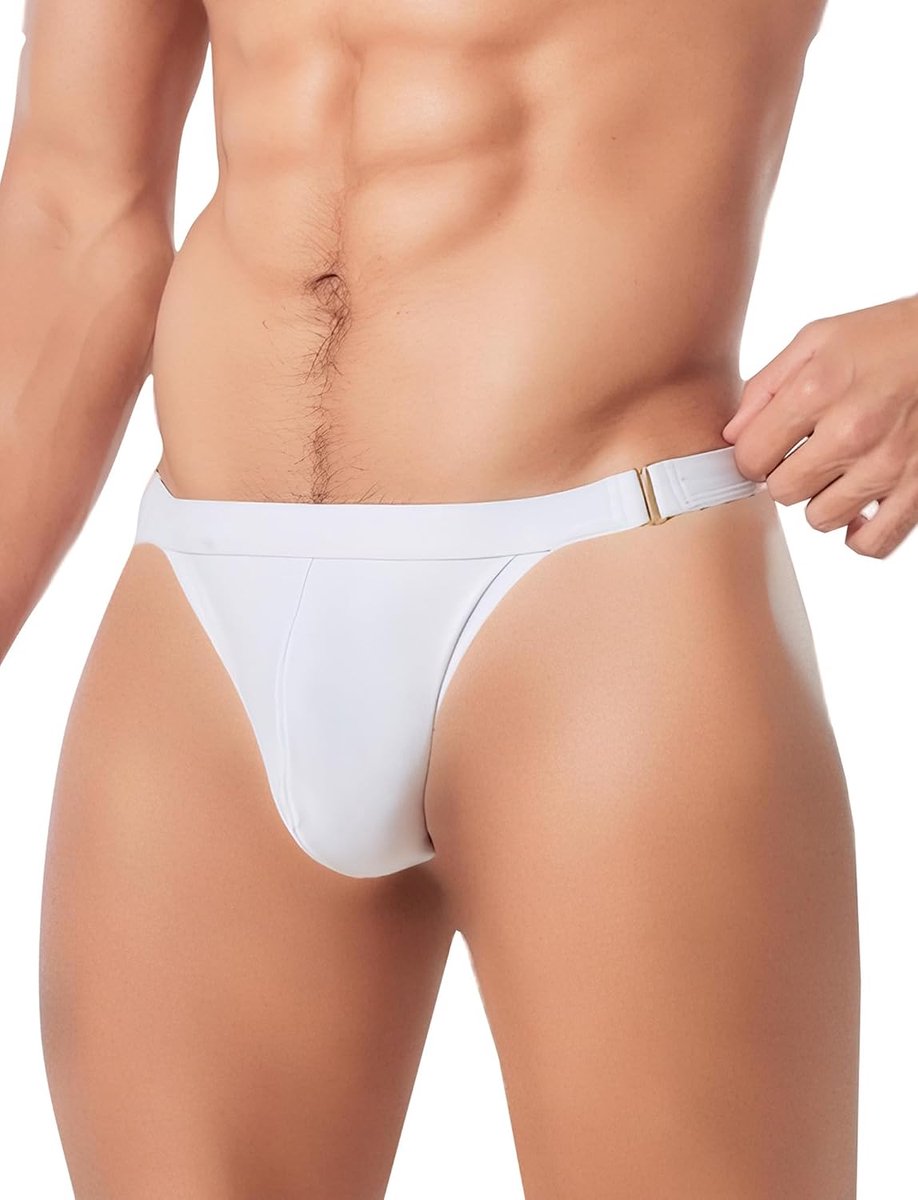 Zwemslip voor mannen laagbouw bikini zijgesp slip sneldrogende zwemmen bikini slips stretch effen kleur boxer slips