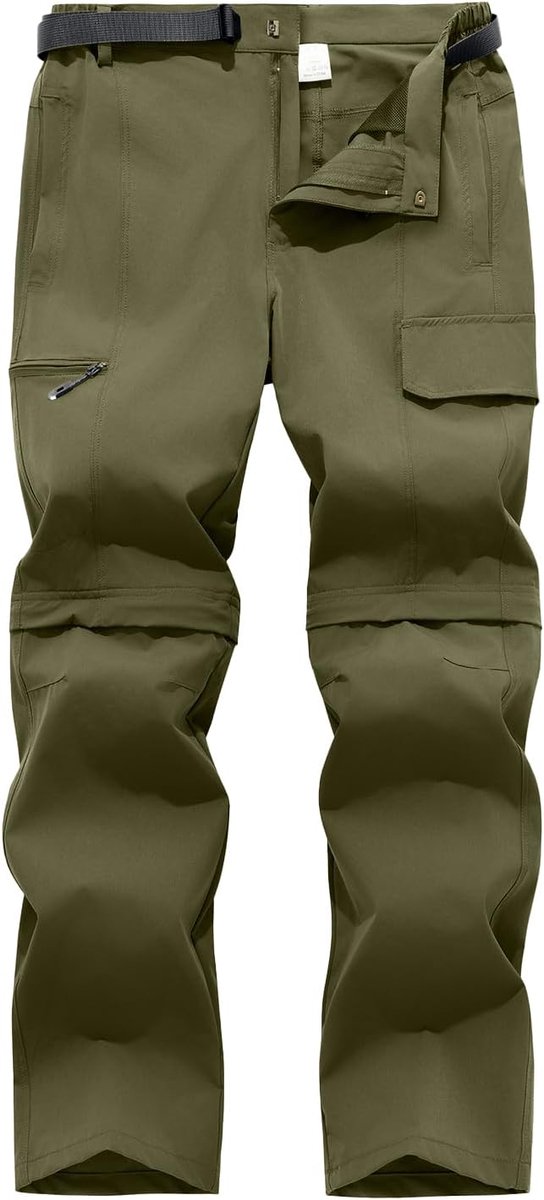 Outdoorbroek voor heren, afneembare wandelbroek, werkbroek met riem, ademend, sneldrogend, waterdicht, voor lente en zomer