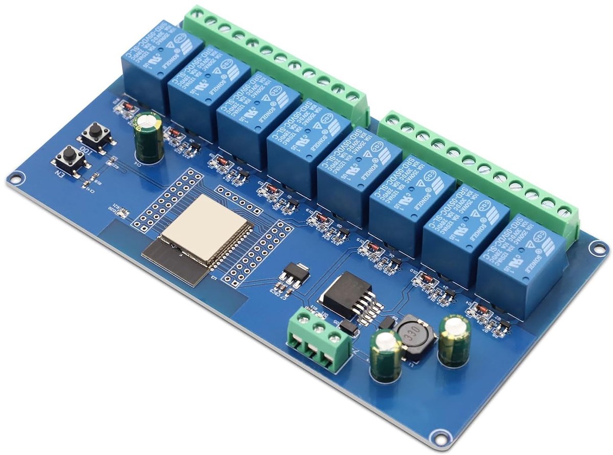 8-kanaals relaismodule - WiFi Bluetooth BLE met ESP-ontwikkelingskaart, DC5-30V voeding voor Arduino IDE (LC Relay-ESP-8R-D5)