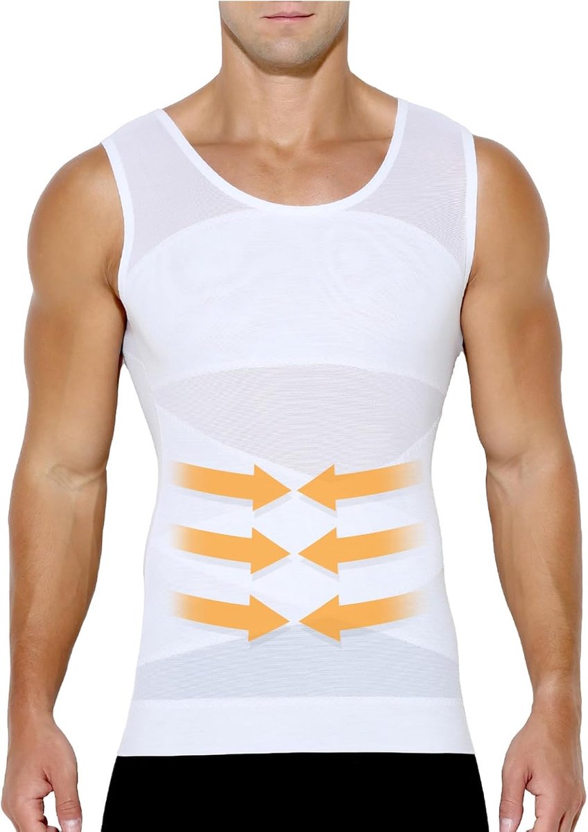 Kevin Shapewear Voor Heren Mannen Compressie Shirt Afslanken Tanktop Ondershirt Fitness Bodyshaper