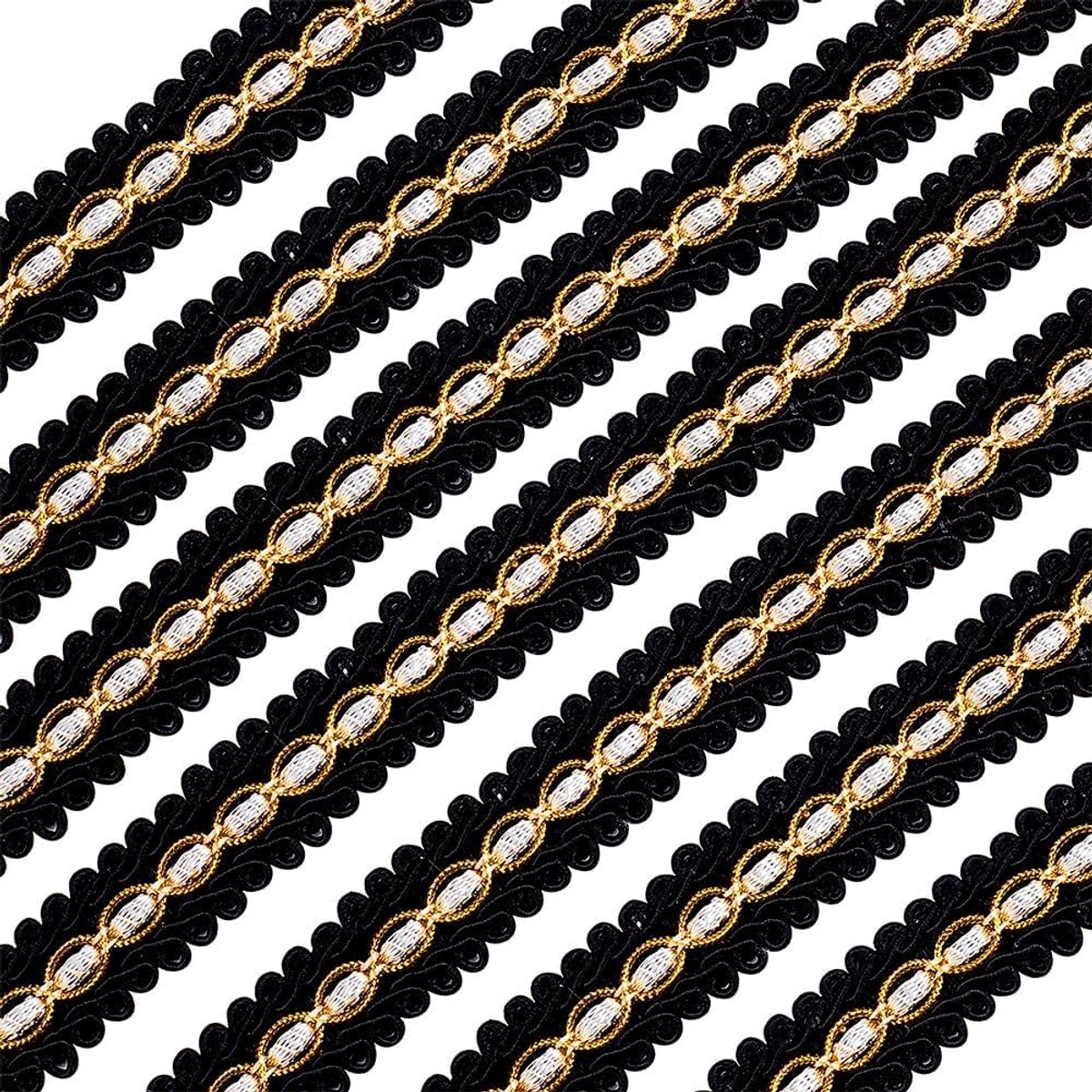 Zwarte Vlecht Trim 18mm (W) x 13 Yards Polyester Lint Geweven Gimp Fringe Trim Basic Trim Decoratieve Gimp Vlecht voor Kostuum Diy Ambachten Naaien Sieraden Maken Woondecoratie