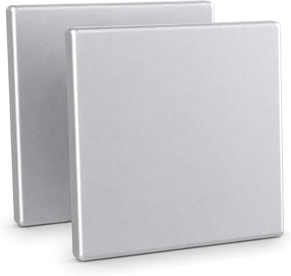 Afdekking voor stopcontacten, 2 stuks, 86 x 86 mm, witte zelfklevende afdekking met zilveren bodem, voor ongebruikte schakelaars en stopcontacten, voor thuis, kantoor, werkplaats