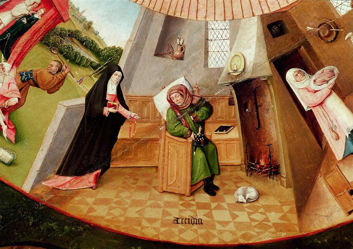 Beroemde canvas muurschilderingen posters decoratie dorpsdetail van het brandende centrum van de verleiding van Saint door Hieronymus Boske voor slaapkamerdecoratie 60 x 90 cm