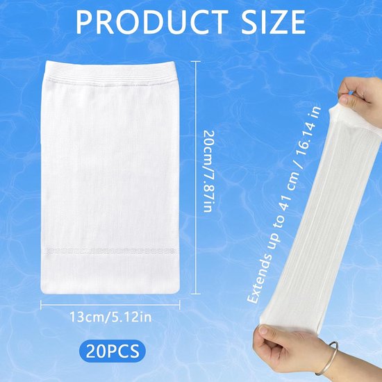 20 Stuk Zwembad Skimmer Sokken, Poolfilter Net, Filtersokken Fijne Filtratie Herbruikbaar ter Bescherming van Pomp, Filtersysteem, Manden en Skimmers, Zwembad Filter Bespaar Sokken Net — afbeelding 5