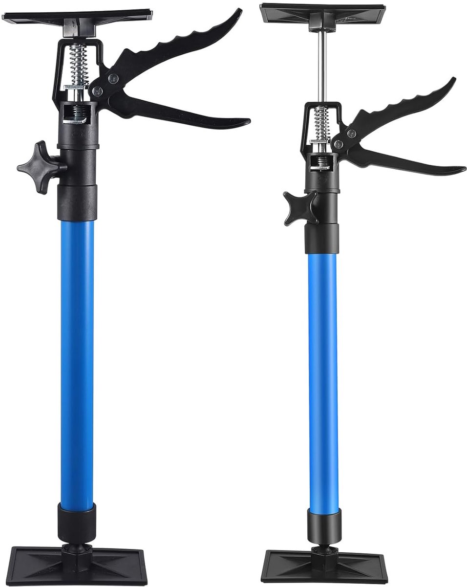 Set van 2 plafondsteunen, montagesteun, 40 kg draagkracht, eenhandssteun, telescopische steun, 50-115 cm, kozijnspanner, deurkozijnspanner ter ondersteuning van deurkozijnen, kasten