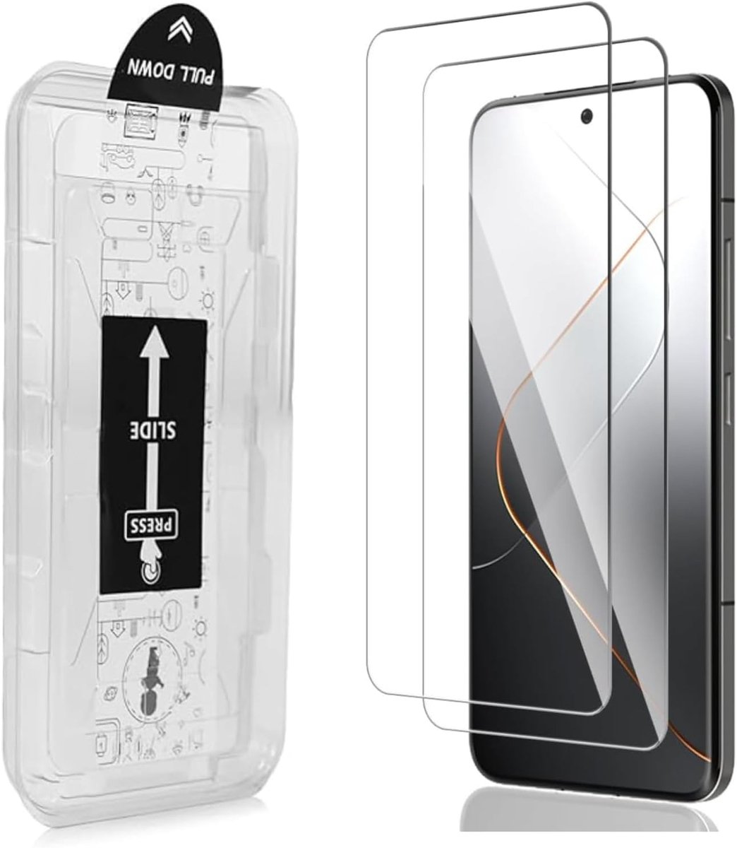 Gehard glas voor Xiaomi 14, 2 stuks krasbestendige displaybeschermfolie, HD helder, zonder luchtbellen, Ultra Boven 9H+ Gehard glas