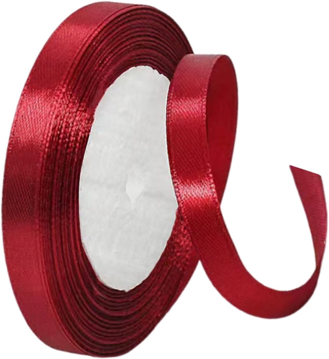 Lint, 10 mm x 22 m rollen, decoratieve linten voor geschenkverpakking, satijn, voor Kerstmis, decoratie voor bruiloft, ballonnen, handwerk, naaien, verjaardag, cadeaulint (wijnrood)