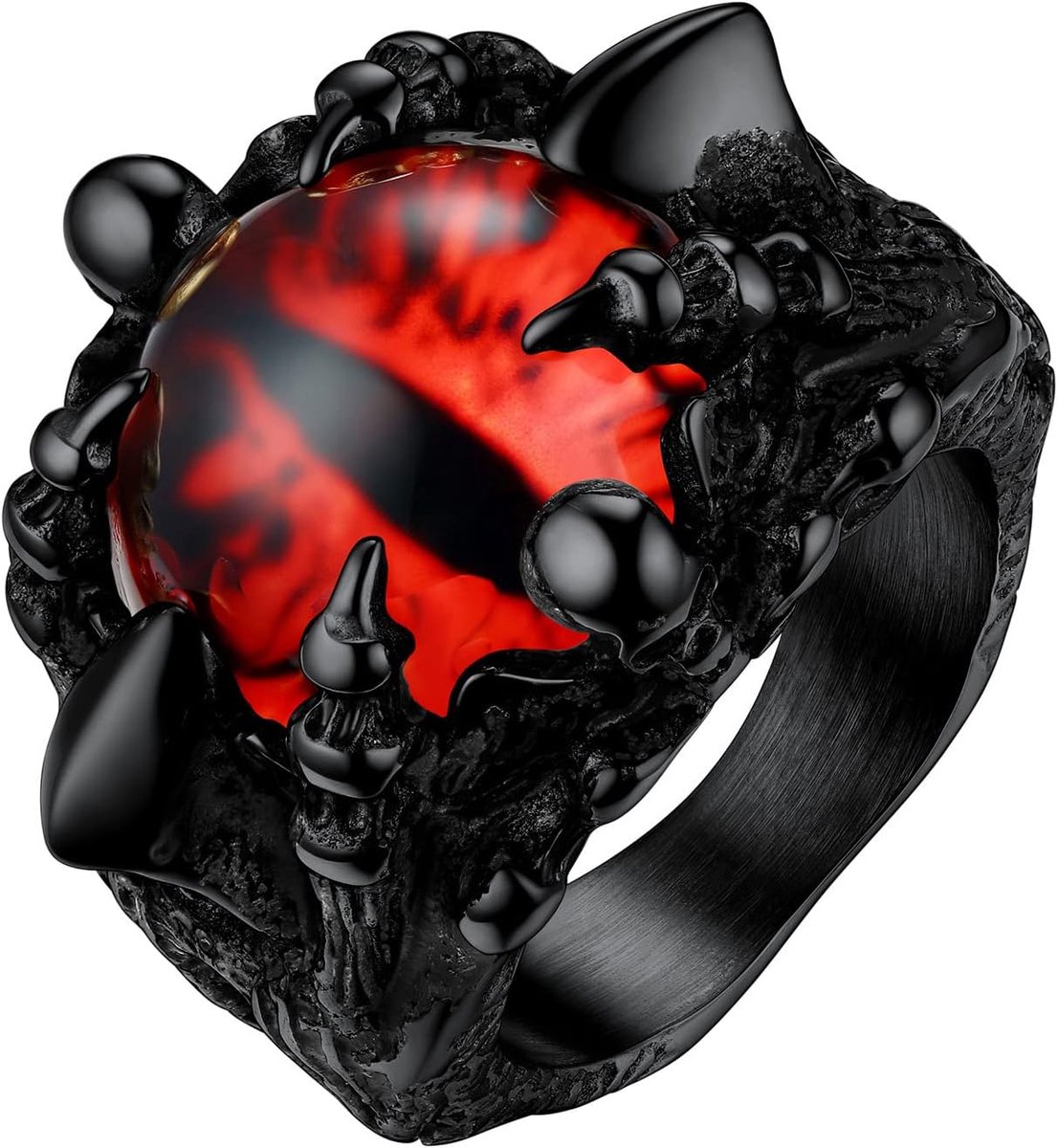 Ringen, kan aangepast, gotische draak klauw ring, roestvrij staal/verguld/zwart-verzenden geschenkdoos