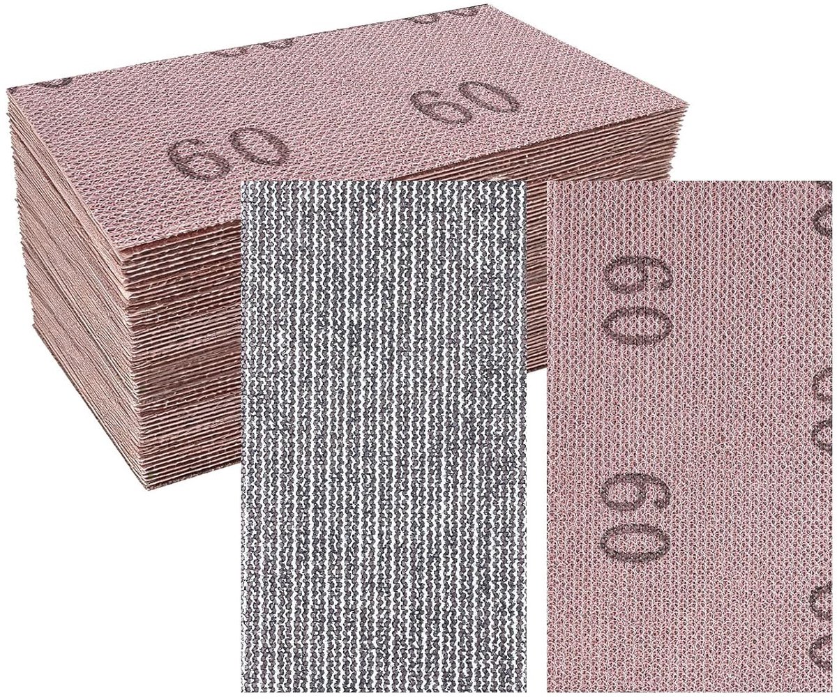 Korrelgrootte P60, 70 x 125 mm, anti-verstopping, stofvrij, voor het schuren van hout, plamuurmassa, lak, kunststof