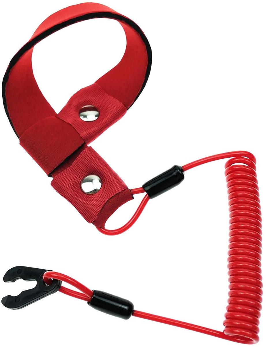 1 Stuk Boot Kill Switch Lanyard, Motor Noodstop Tether Koord Compatibel met Jet Ski Yamaha WaveRunner Vervanging voor EW2-68348-00-00 Kill Safety Lanyard met polsband