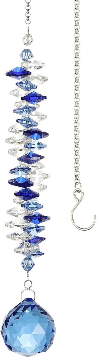Kristallen Suncatcher DIY zonvangers, 1 stuks hangende raambal prisma met ketting voor thuis tuin decor vrouw ambacht, blauw