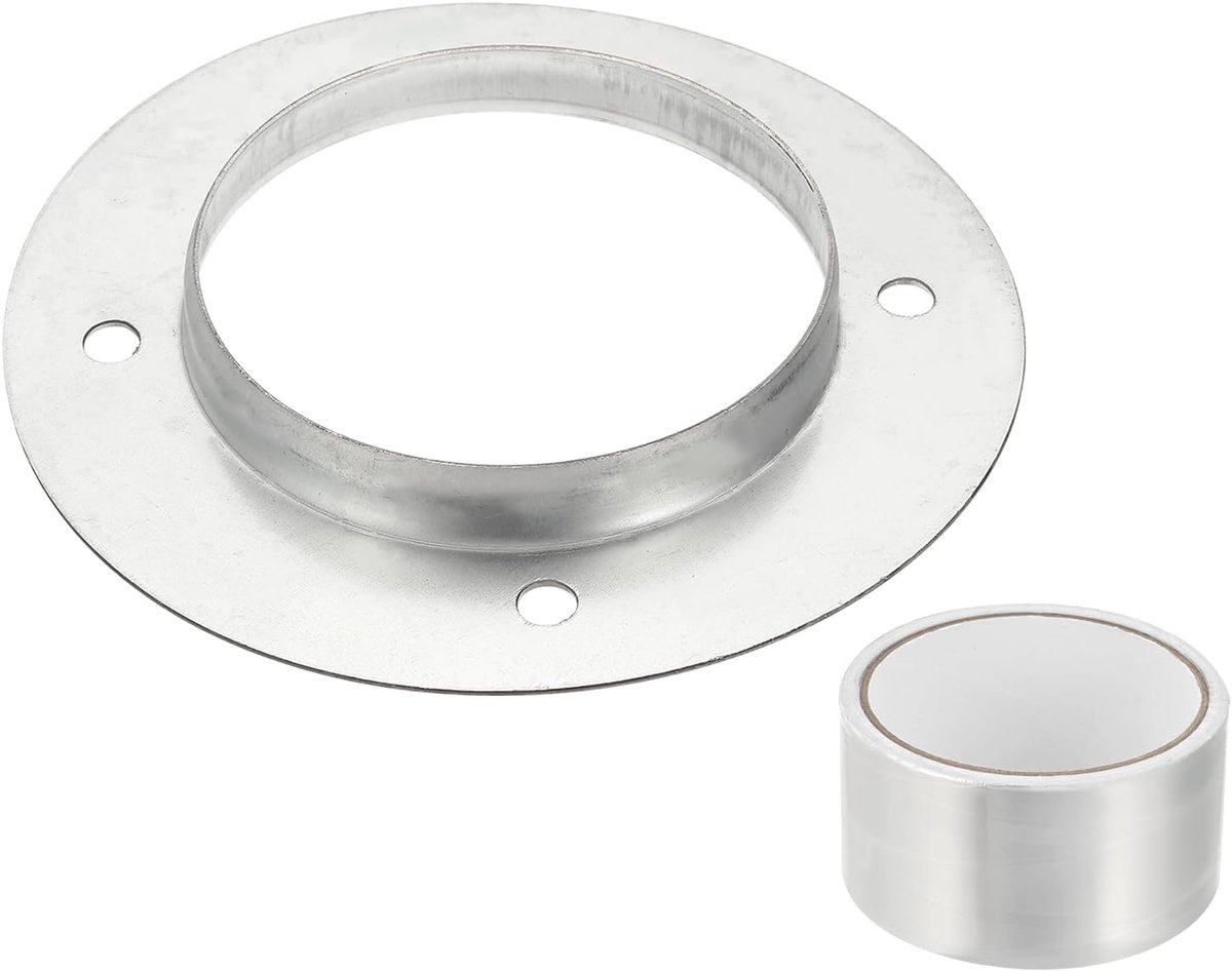 Aansluitflens voor 4 inch leidingen, uitlaatflens voor rechte metalen buis, montageplaat voor verwarmingsleidingen, verzinkt staal