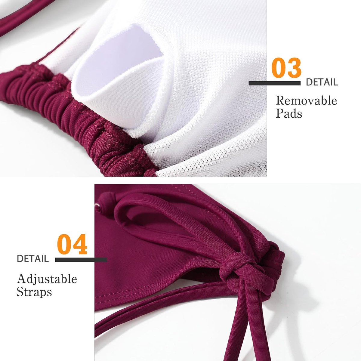 Bikiniset, driehoekige tanga, badpak, bloemenpatroon, V-hals, tweedelig