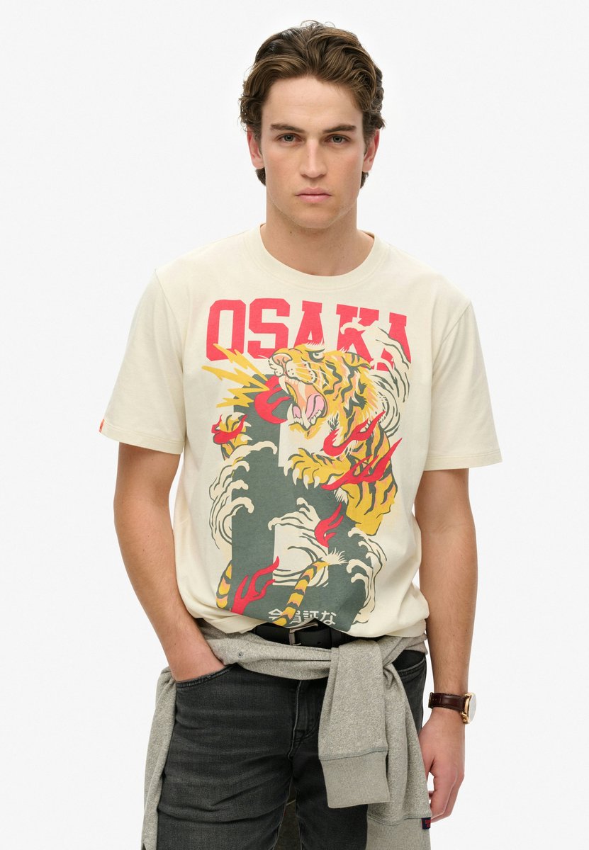 Superdry Osaka T-shirt met losse pasvorm Heren T-shirts Wit