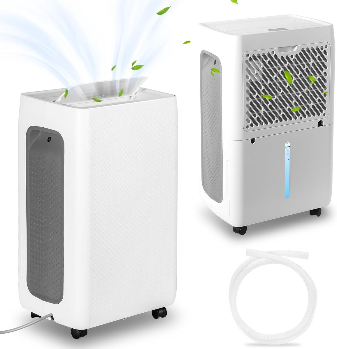 26L Elektrische Luchtontvochtiger, 3 Bedrijfsmodi, Digitaal Display, 4,3L Afneembare Watertank en Afvoerslang, 24H timer, stille ruimteontvochtiger voor kelders