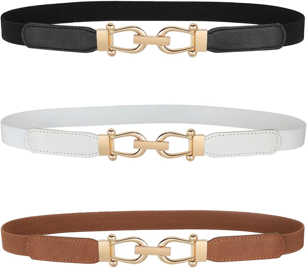 Dunne metalen riem voor dames, elastische metalen kettingriem voor jurk