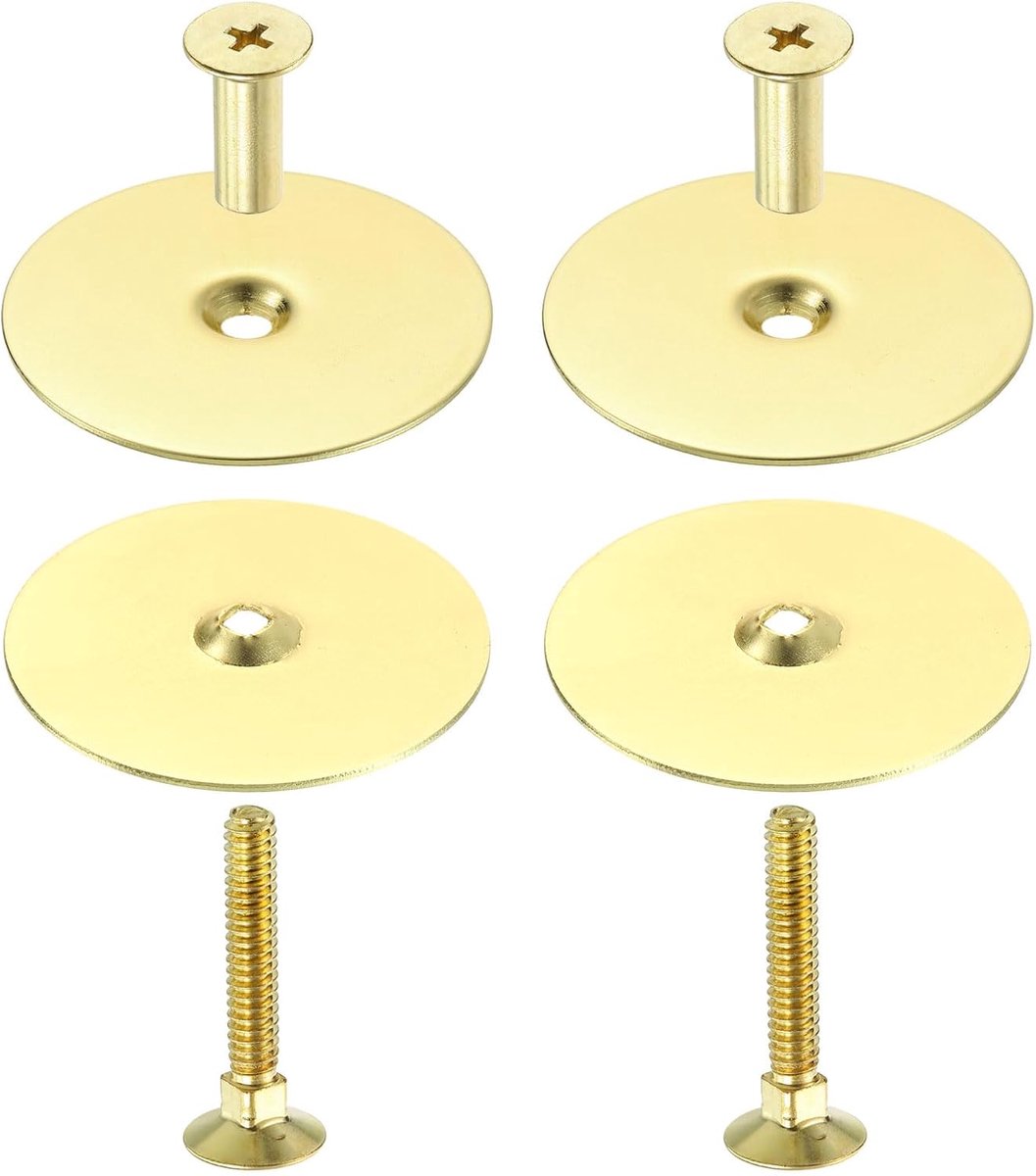 Set van 4 deurgatafdekkingplaten, 68 mm diameter, ronde slotafdekking, metalen deurknop, gatvulplaat met verbindingsschroeven, imitatiegoud